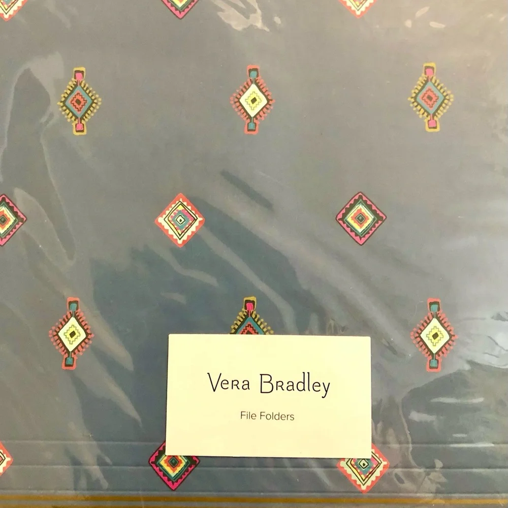 Vera Bradley Retired Stylish Patterned Letter Size Top Tab Flie Folders, Set/6